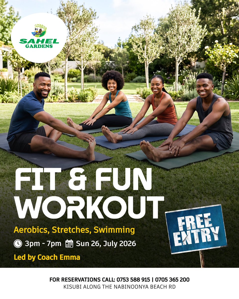 SahelGardens's tweet photo. It’s the last Sunday of the month and a great opportunity for you to move and groove at our Fit &amp; Fun workout! See you tomorrow!😁🤾‍♀️

#fitandfunworkout #lastSundayofthemonth https://t.co/KOYTUEX6Si