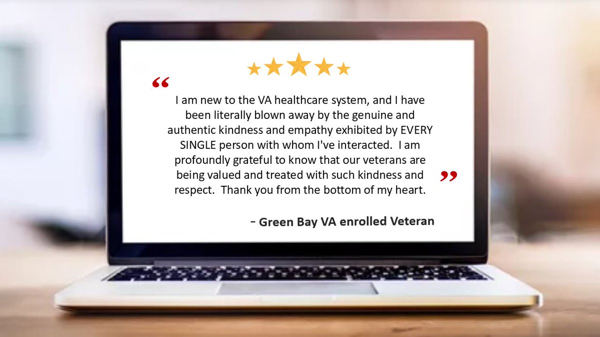 milwaukeeva's tweet photo. Check out what a Veteran had to say about the care they received at the Green Bay VA! Thank you for trusting us with your healthcare needs!
Interested in learning more about how VA can serve you? Check out our website: https://t.co/9gKm2xK339 https://t.co/PDm8lX1DbD