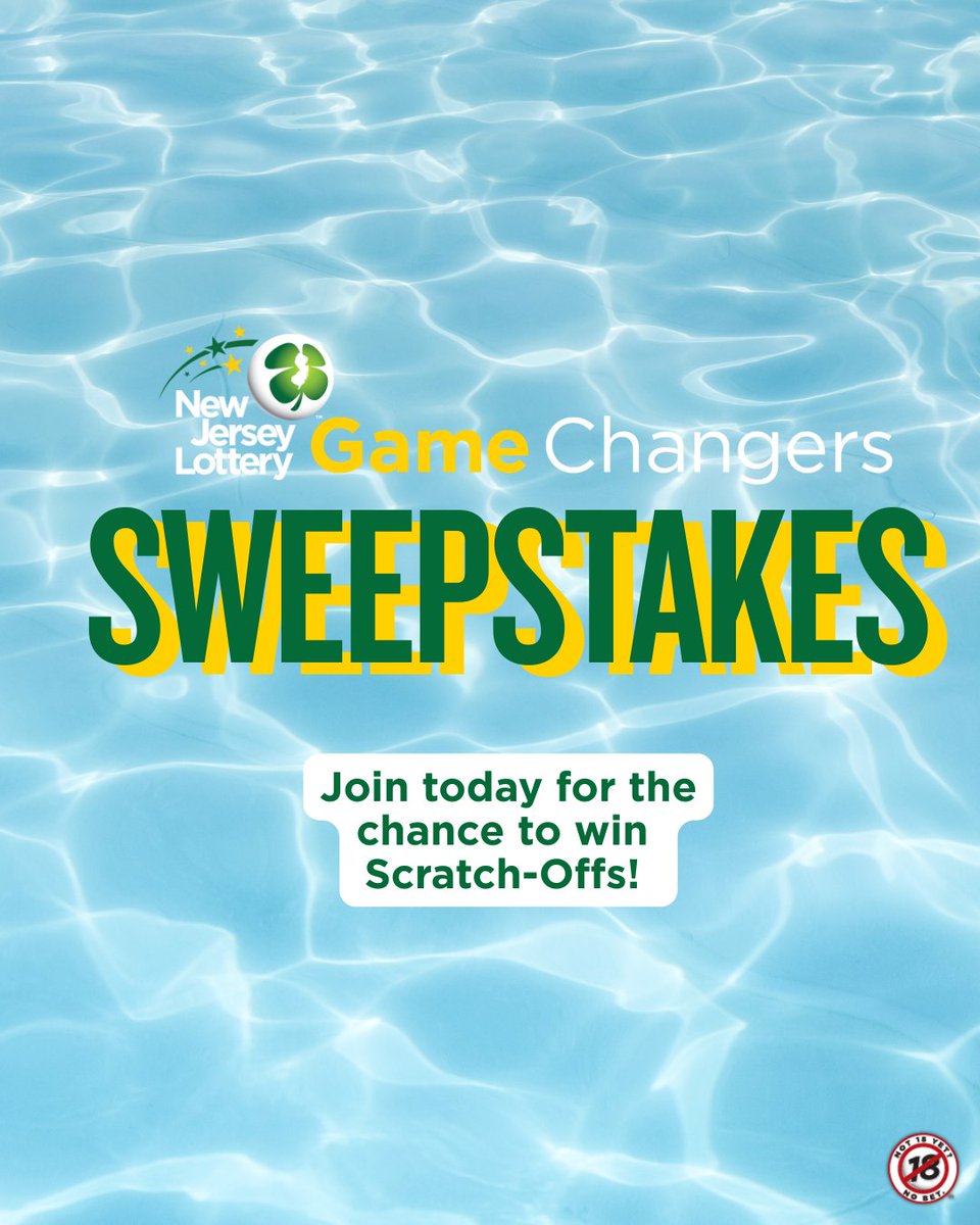 NJLottery's tweet photo. Don't miss your chance to win! 🎉 Our #GameChangers Sweepstakes is happening on July 28! Keep an eye on your e-mail that day for a quick 1 question survey, and you'll be entered for a chance to be 1 of 3 winners receiving $100 worth of $10 AC NIGHT$ Scratch-Offs. Not a Game Changers member yet? There's still time to sign up at https://t.co/09P8rehj7v.