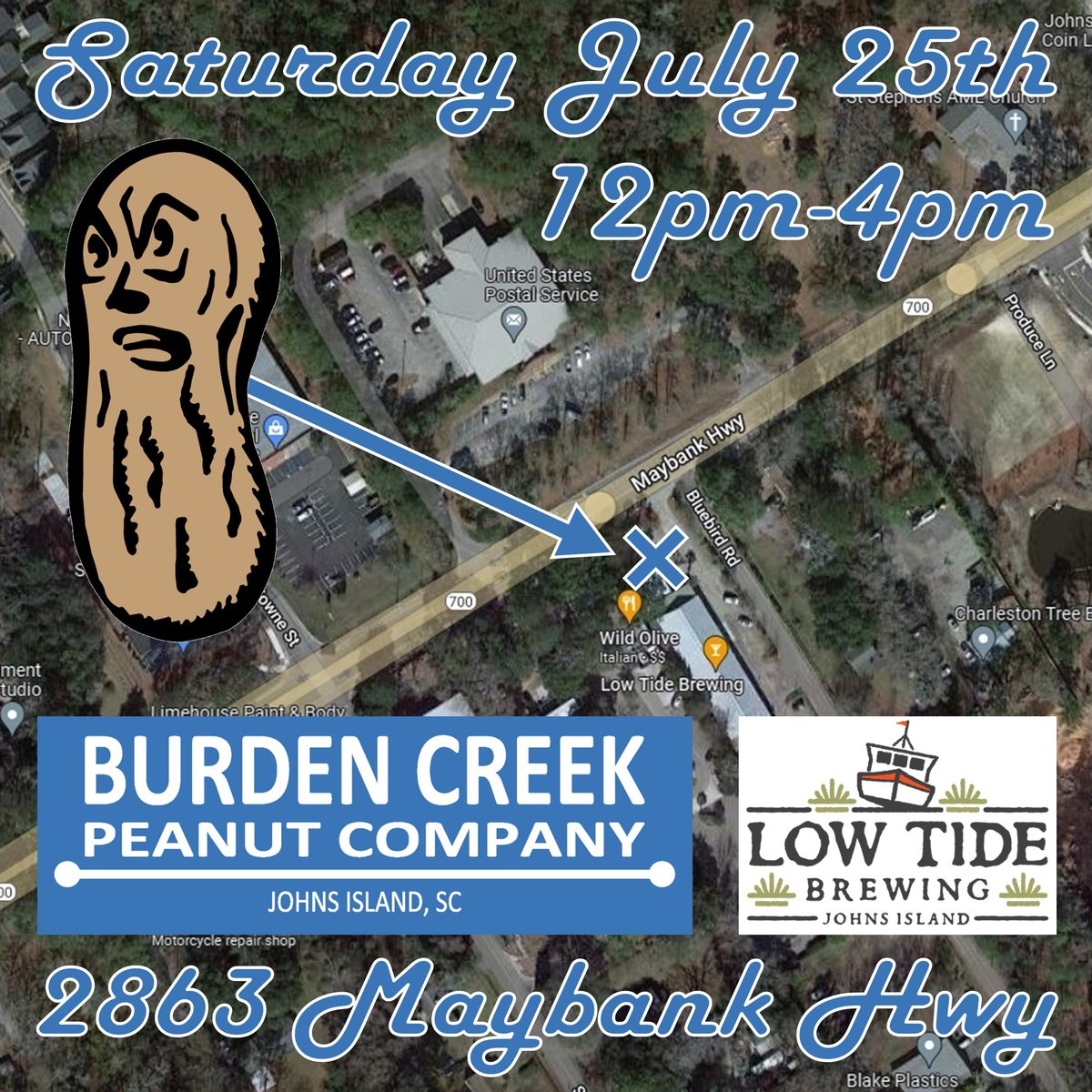 burdencreekpnut's tweet photo. TODAY!...July 25th...12PM - 4PM
@lowtidebrewing 2863 Maybank Hwy #johnsisland
*
@burdencreekpnut #craftboiledpeanuts
*
#boiled #briny #badass
#stonos #buckshots #frogmores #boyettes #gringos #peedees
#creditcardsaccepted https://t.co/1CRoBMKVgT