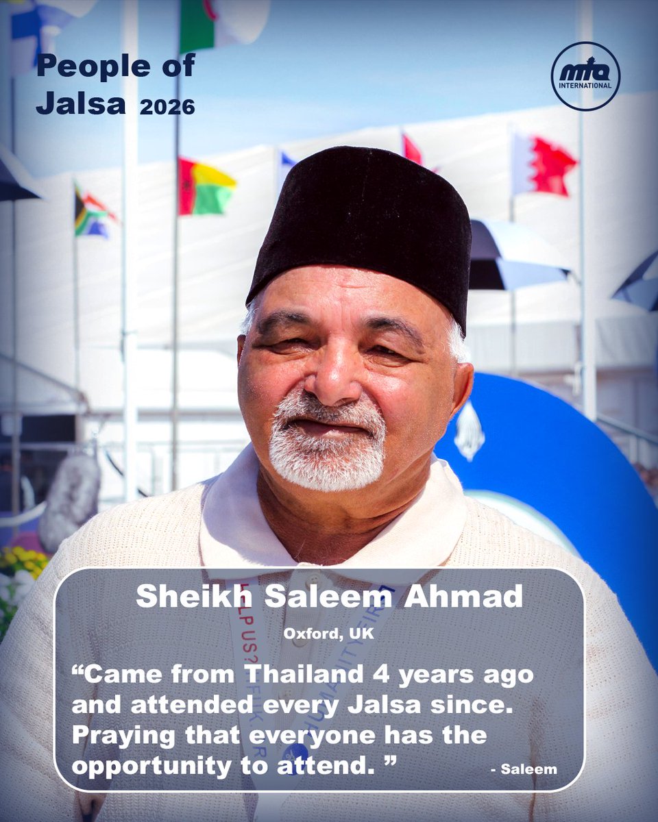 JalsaConnect's tweet photo. People of Jalsa 2026 💬

No two attendees have quite the same story, but each one adds something to the gathering.

Swipe to meet some of the people of Jalsa and read their reflections.

#JalsaConnect #JalsaUK2026 #MTAi https://t.co/1ecd3tFjsF