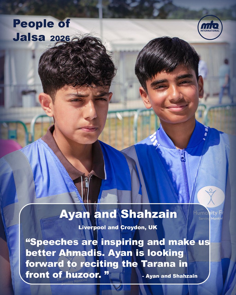 JalsaConnect's tweet photo. People of Jalsa 2026 💬

No two attendees have quite the same story, but each one adds something to the gathering.

Swipe to meet some of the people of Jalsa and read their reflections.

#JalsaConnect #JalsaUK2026 #MTAi https://t.co/1ecd3tFjsF