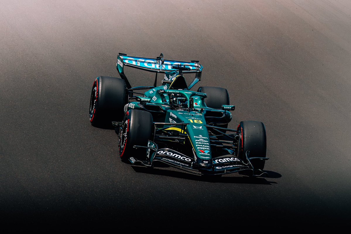 AstonMartinF1's tweet photo. Out on track for Q1.

#HungarianGP https://t.co/ZPJvHrTpzV