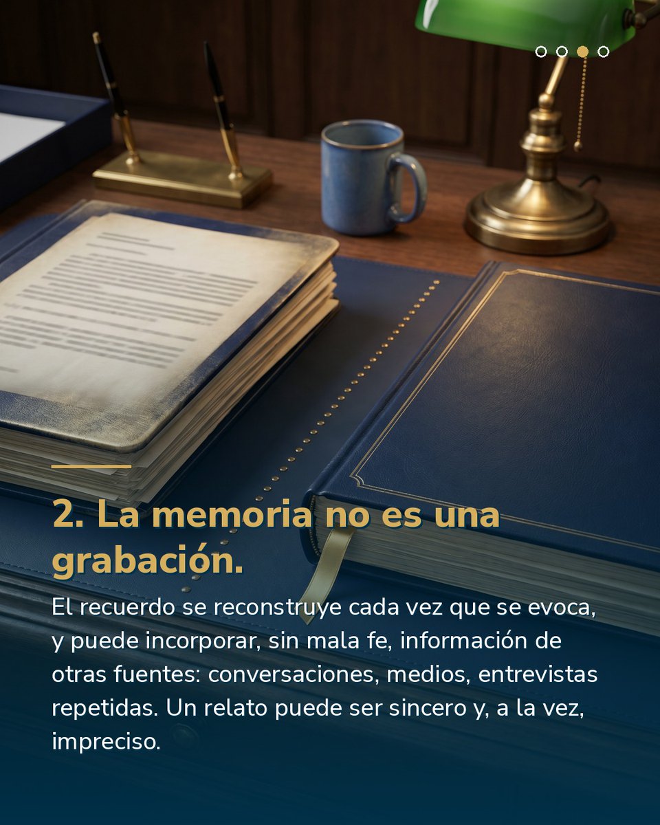 PeritajeCEF's tweet photo. El recuerdo no es una grabación: se reconstruye al evocarse y puede incorporar información externa sin mala fe. Un relato puede ser sincero y, a la vez, impreciso. Eso se analiza con método al valorar un testimonio. ¿Un caso así? Consúltenos: https://t.co/Wr8f8vVK5u https://t.co/ckncYnk2xf