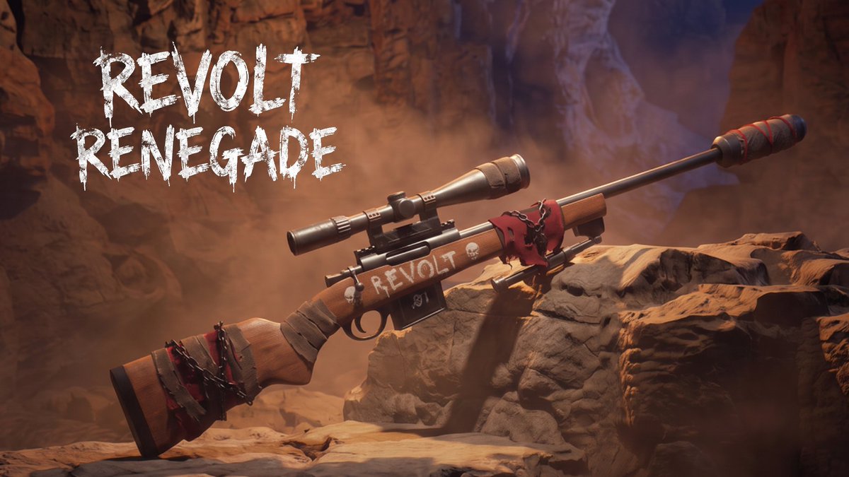 InfinityRisingX's tweet photo. Meet Rebel's Reach. A hand-carved stock and battle-scarred barrel marked with the Revolt skull, wrapped in scavenged wire. From any ridge or ruin, it turns distance into certainty. Part of the Revolt Renegade Bundle. In the store: https://t.co/E9LIx7VFBv https://t.co/JpNxEMRrSu
