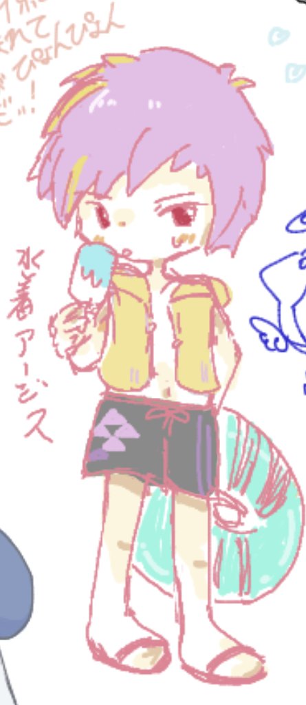 itm_izi's tweet photo. 絵チャありがとうございました〜！　自分が描いた水着アージス隊長です実装してクレメンス https://t.co/dYFweweItg