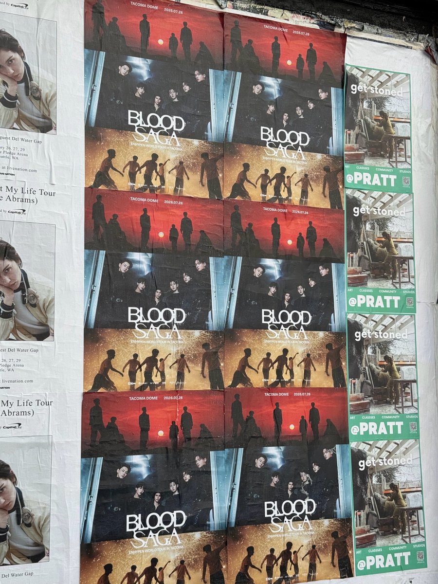 about__enhypen's tweet photo. ENHYPEN posters spotted at Jay's hometown Seattle ahead of the group's concert there at Tacoma Dome https://t.co/vJvUFq7NVh