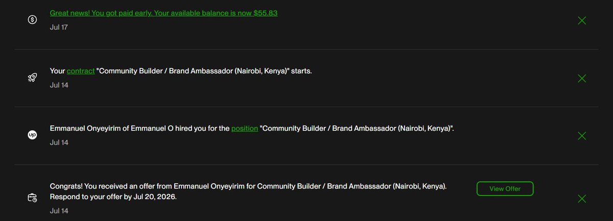 Imanuelmoses2's tweet photo. My #upwork dashboard is busy, all day everyday.

I love building strategies, systems, and give my clients value, real-time market value. 

If youre a strategist let's connect! https://t.co/5rwOAujUoe