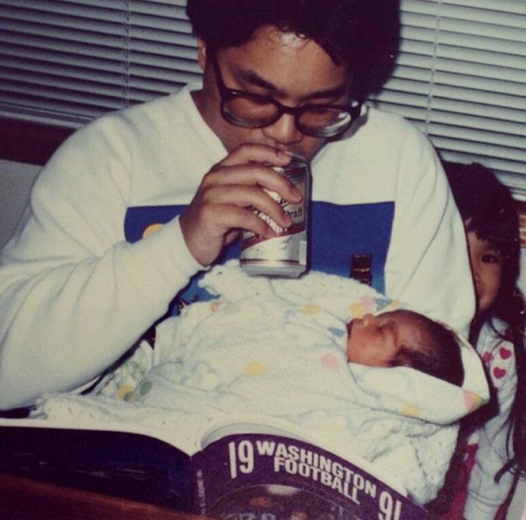 SeaTownKev's tweet photo. Exactly 9 years ago we lost my father, Jim Cacabelos. It came out of nowhere. A brain aneurysm took his life. He was healthy, physically and spiritually. 

One of his best friends told me after he passed that grief leaves a big hole in your heart, that you just have to learn to live with it. He said it’d get easier with time. It has, for sure, but the pain and longing for my phone calls with dad about life, I want that back. The desire for him to meet his grandchildren. I want that too. So many other “with my dad” things that haven’t happened the past 9 years. 

The last “with my dad” moment was our 2016 trip to the Peach Bowl to watch UW vs. Alabama. I fell in love with the game of football after years of taking the Renton park and ride and going to games at Husky Stadium and watching UW football with him. For years before I was born, he went to games with his dad. And eventually, me and my sisters got to go to games with our dad. The football was bad, good, and sometimes great. But the time that mattered and the time I cherish? Just being with my dad. Standing in line for hot dogs and hot chocolate. Taking pictures with the second stringers at Picture Day. Getting in our seats to hear the “Hellooooooo, Dawg Fans!” And all the tailgates as I got older. 

Even though he’s gone, I can’t wait for the fall every year. It’s the closest I can be with my dad, even if he’s gone.