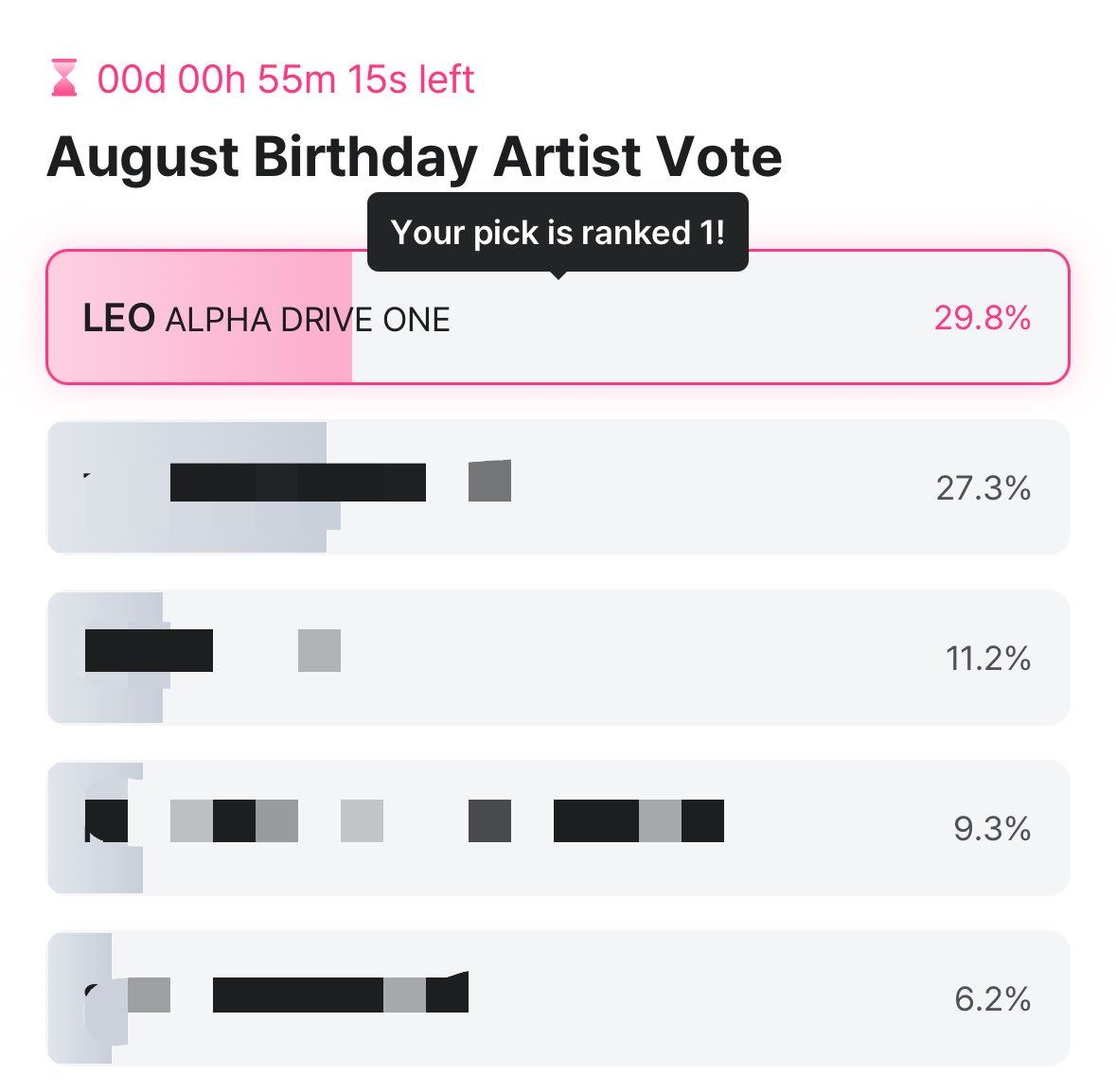 LEOINTLVOTING's tweet photo. Less than an hour left, Please save your votes and prepare for the mass drop announcement in a bit !

Mnet plus current rank🥇
🔗: https://t.co/FxNe8ksPcZ

Lovedol current rank🥉
🔗: https://t.co/aqXZWYAUYK

#LEELEO #LEO #리오 #이리오 #リオ #ALPHADRIVEONE #ALD1  #알파드라이브원 https://t.co/zkJupZG7ch