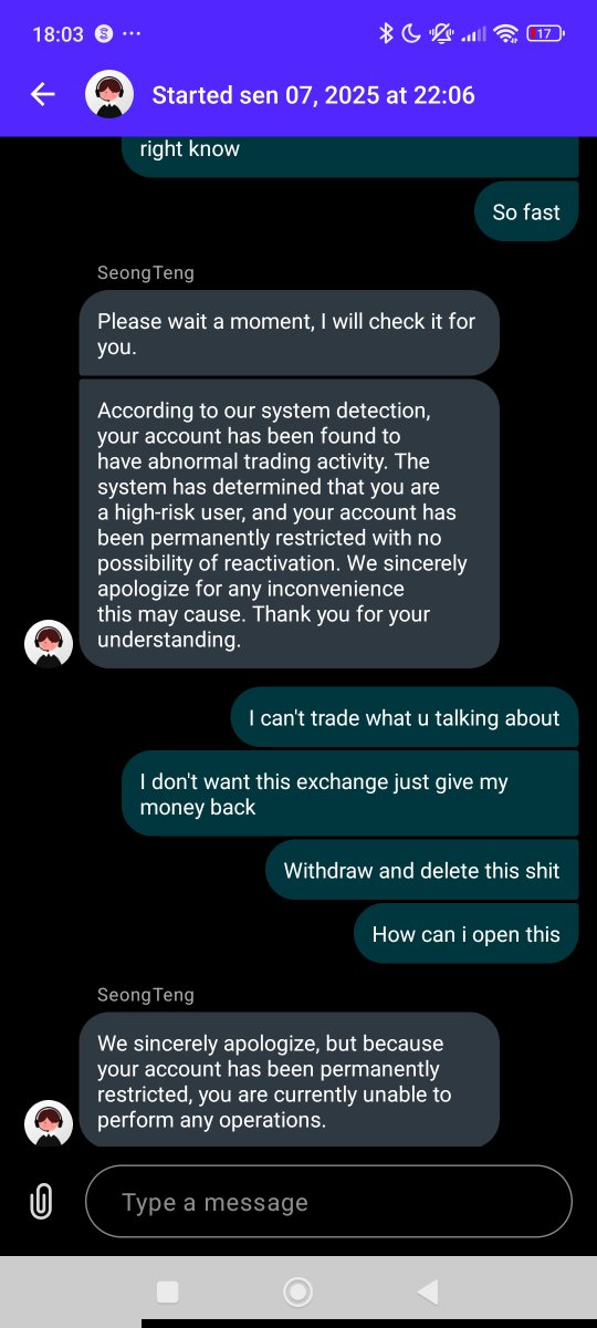 GoldTether777's tweet photo. Scammer exchange just give my money back bro why i can't withdraw they just say you accaunt restricted and you got perm ban you don't can withdraw that's just scam ❗❗ @CoinWOfficial @CoinWZH  #scam #scamexchange https://t.co/FdINVb8tCP