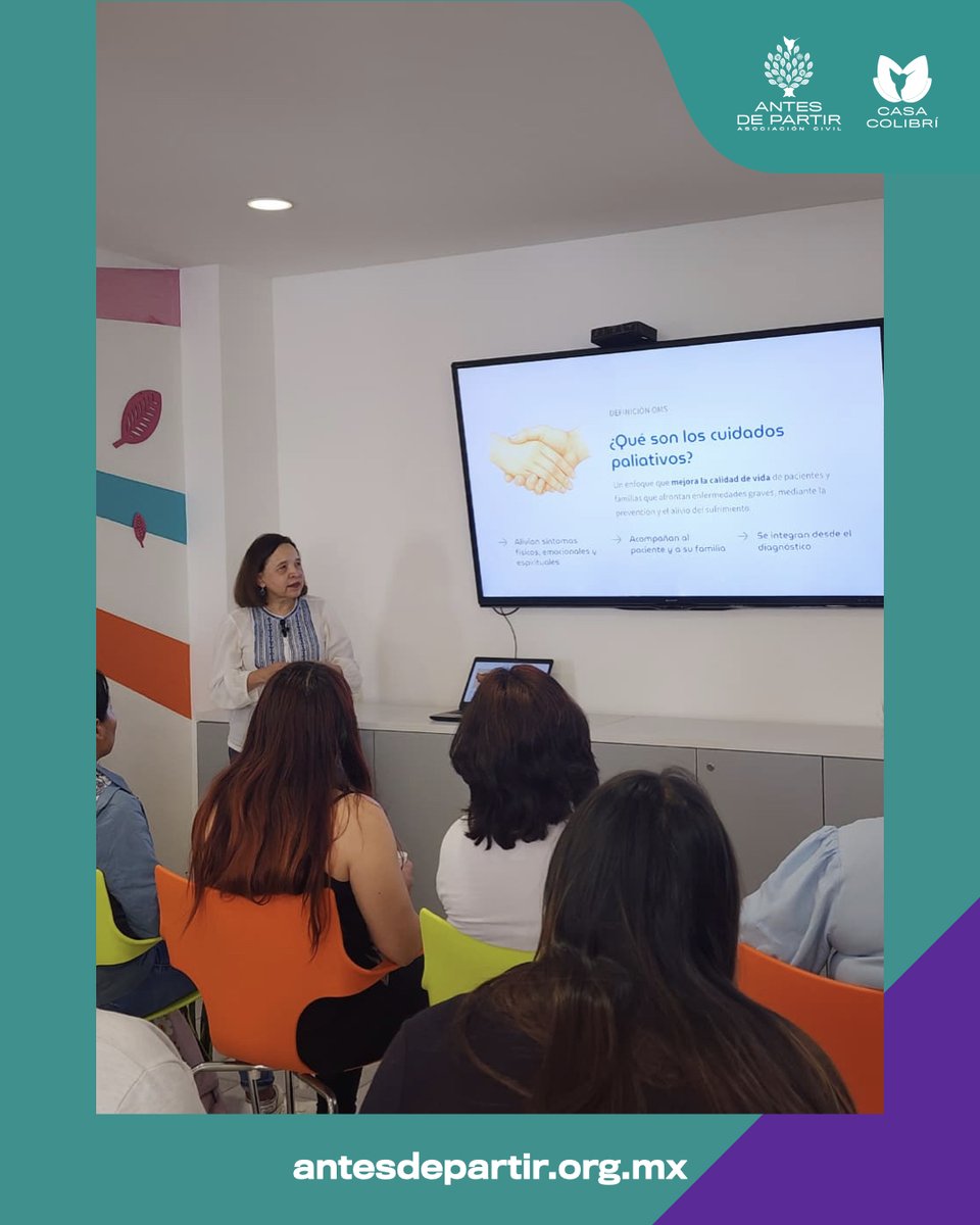 AntesDePartirAC's tweet photo. 🧡gradecemos a la Dra. Idalia Lozano por compartir una charla tan necesaria sobre los cuidados paliativos, recordándonos que cuidar también es aliviar el sufrimiento.🧡
#CuidadosPaliativos #CasaColibrí #AcompañamientoReal #SaludEmocional #CáncerInfantil https://t.co/Ze7cjOLsz3
