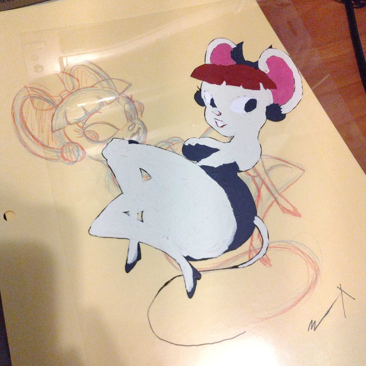 m_acrylic's tweet photo. this is a cel i inked and painted btw https://t.co/niOEbnqBlt