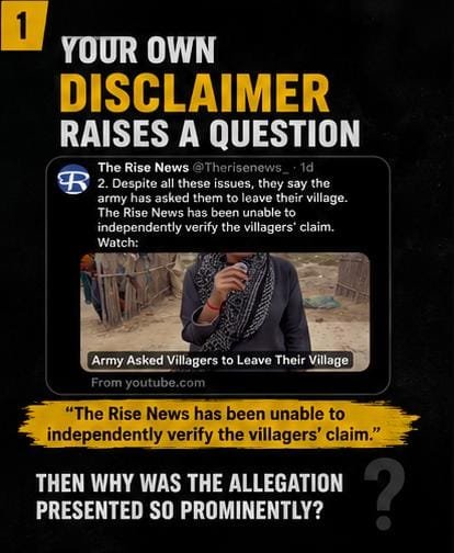 Aimakhanpk's tweet photo. @Therisenews_ Your own disclaimer raises a serious question. If the claim couldn't be independently verified, why was it presented as a headline? @Therisenews_ #VerifyBeforeYouAmplify https://t.co/xExKvpX4Rw