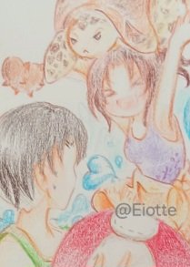 Eiotte's tweet photo. #リヴァハン版深夜の真剣お絵描き６０分１本勝負

「海水浴」 https://t.co/3KzkCvvirI