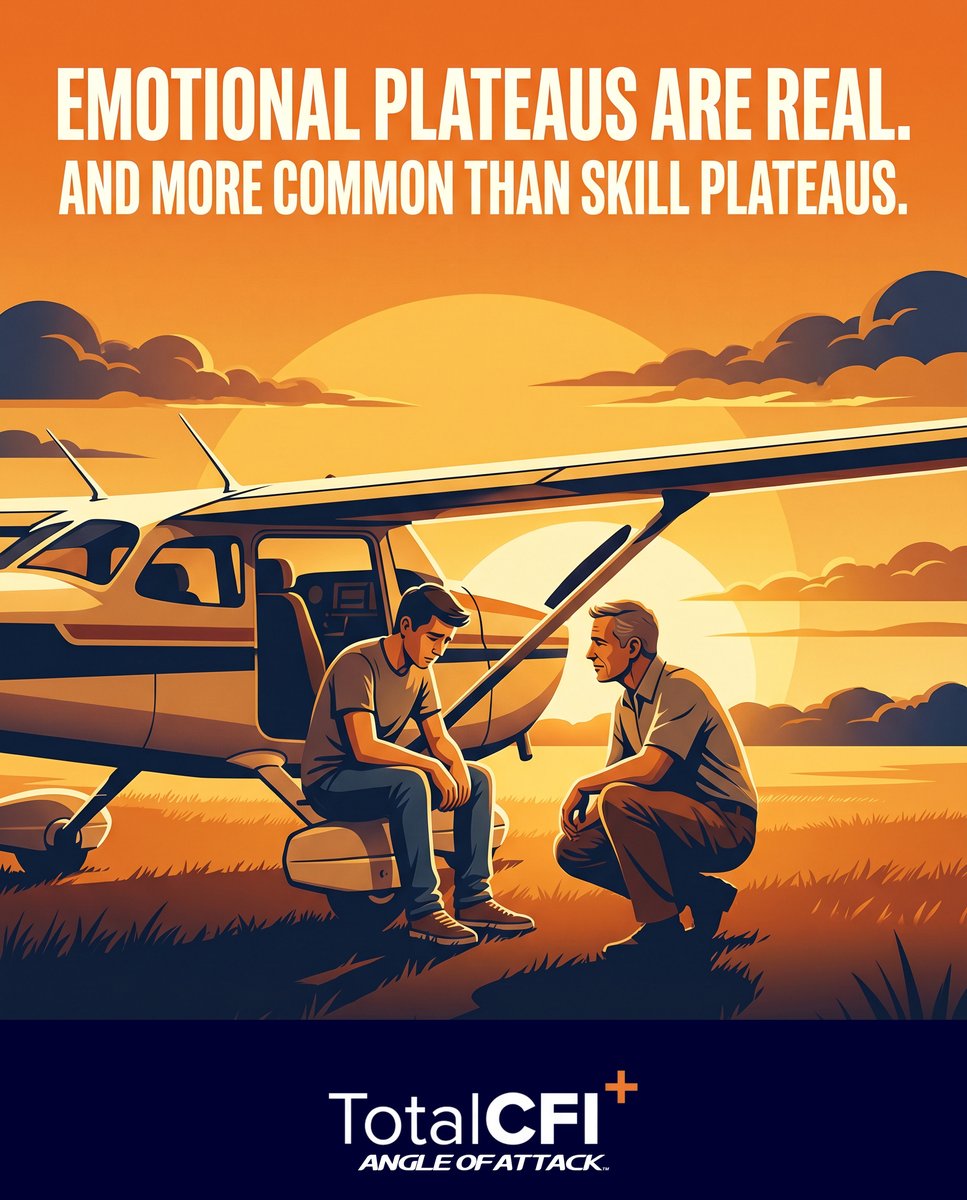 angleofattack's tweet photo. Emotional plateaus are real. And they're more common than skill plateaus.
See through the wall. Help them through it.
#CFI #flying #aviation #studentpilot #learntofly
Get it free → https://t.co/suZImqR2Gk https://t.co/phXnIiFzbN