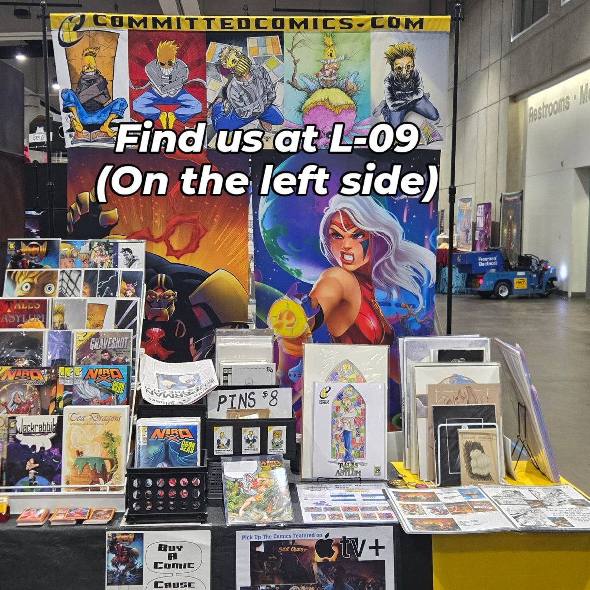 committedcomics's tweet photo. Here we gooooo! It's Saturday and that means Tom is WAY TIRED but it also means we are giving out the #free #badgeribbon with the ? that is on everyone's mind...just come by and say the phrase... https://t.co/P1B96xoPGa