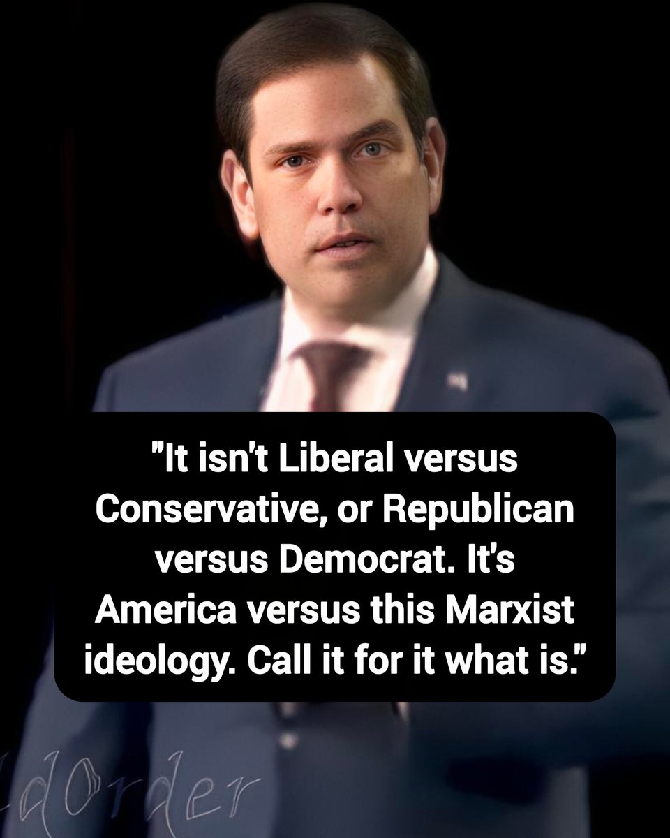 DavidJHarrisJr's tweet photo. Marco Rubio: "It isn't Liberal versus Conservative, or Republican versus Democrat. It's America versus this Marxist ideology. Call it for it what is."

Thoughts? https://t.co/aJkU08M1z4