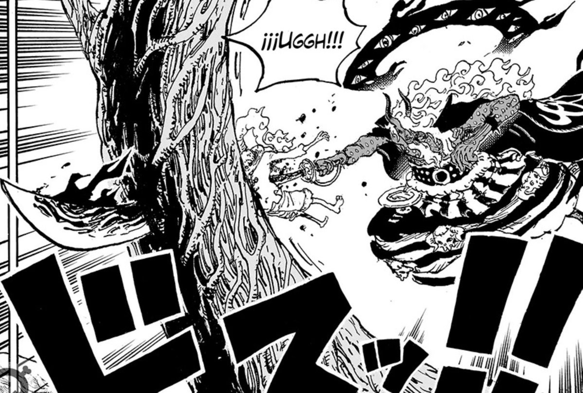 GearFiveOP's tweet photo. Es raro que Luffy sea tan débil contra Imu la verdad... Yo creo que lo amenazaron con que iba a matar a los mugiwaras con francotiradores, encima Luffy después de comer dijo que sentía que no iba a perder contra nadie y perdió... 

No sé es muy raro, deberíamos reunir firmas para que se repita el combate sinceramente. 🥲

#OnePiece1189 #OnePiece
