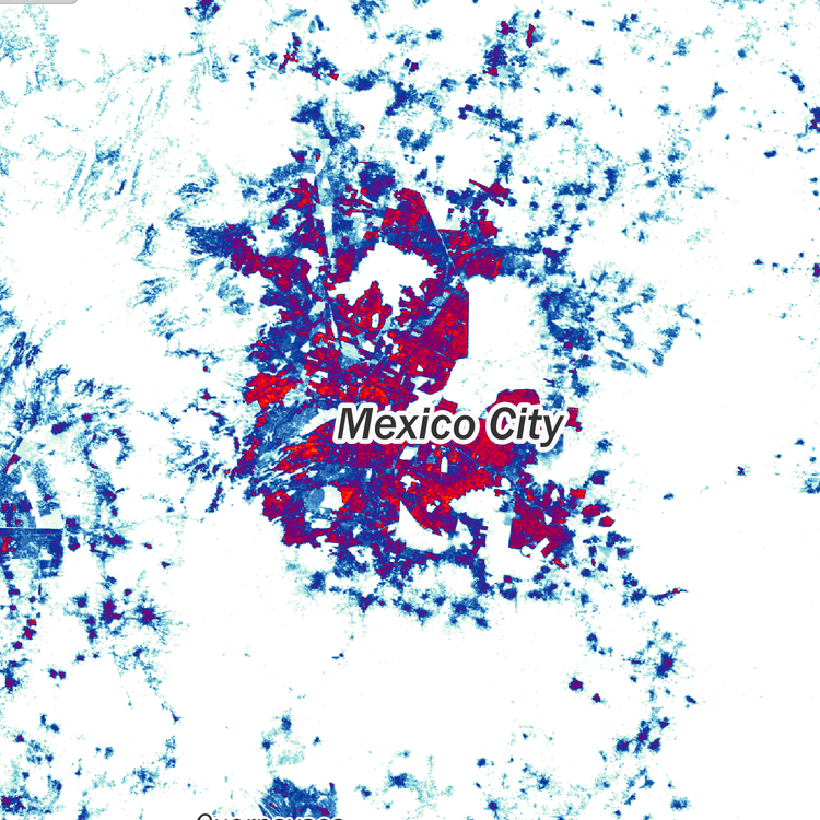 GusPriet's tweet photo. @jcaetanoleite Os 4 mapas estão na mesma escala, SP parece bem densa comparada com outras metrópoles globais https://t.co/zpRogzzBOg