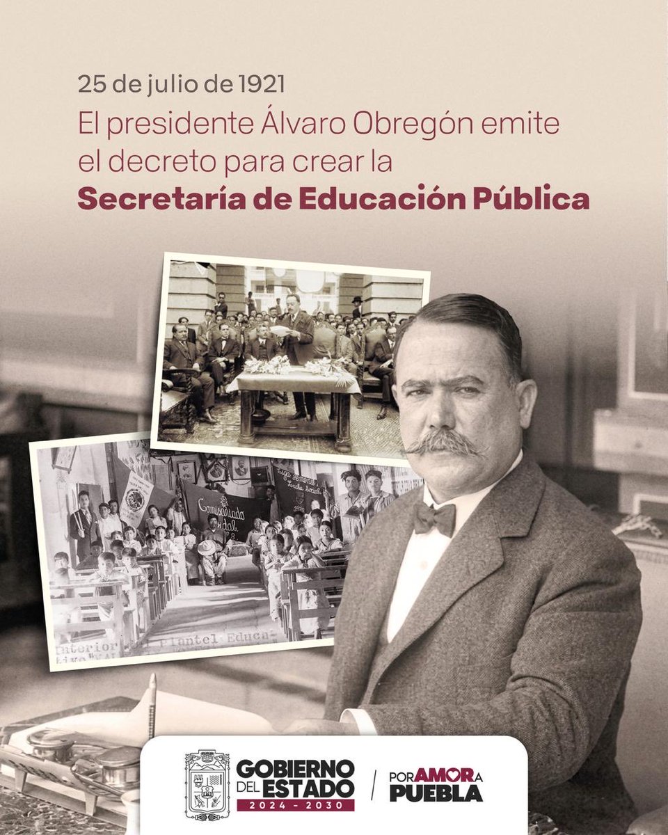 armentapuebla_'s tweet photo. 📆Un día como hoy se emitió el decreto para la creación de la @SEP_mx, fortaleciendo el acceso al conocimiento como un derecho para todas y todos. 📖 🏫 https://t.co/G9GNHCvIyI