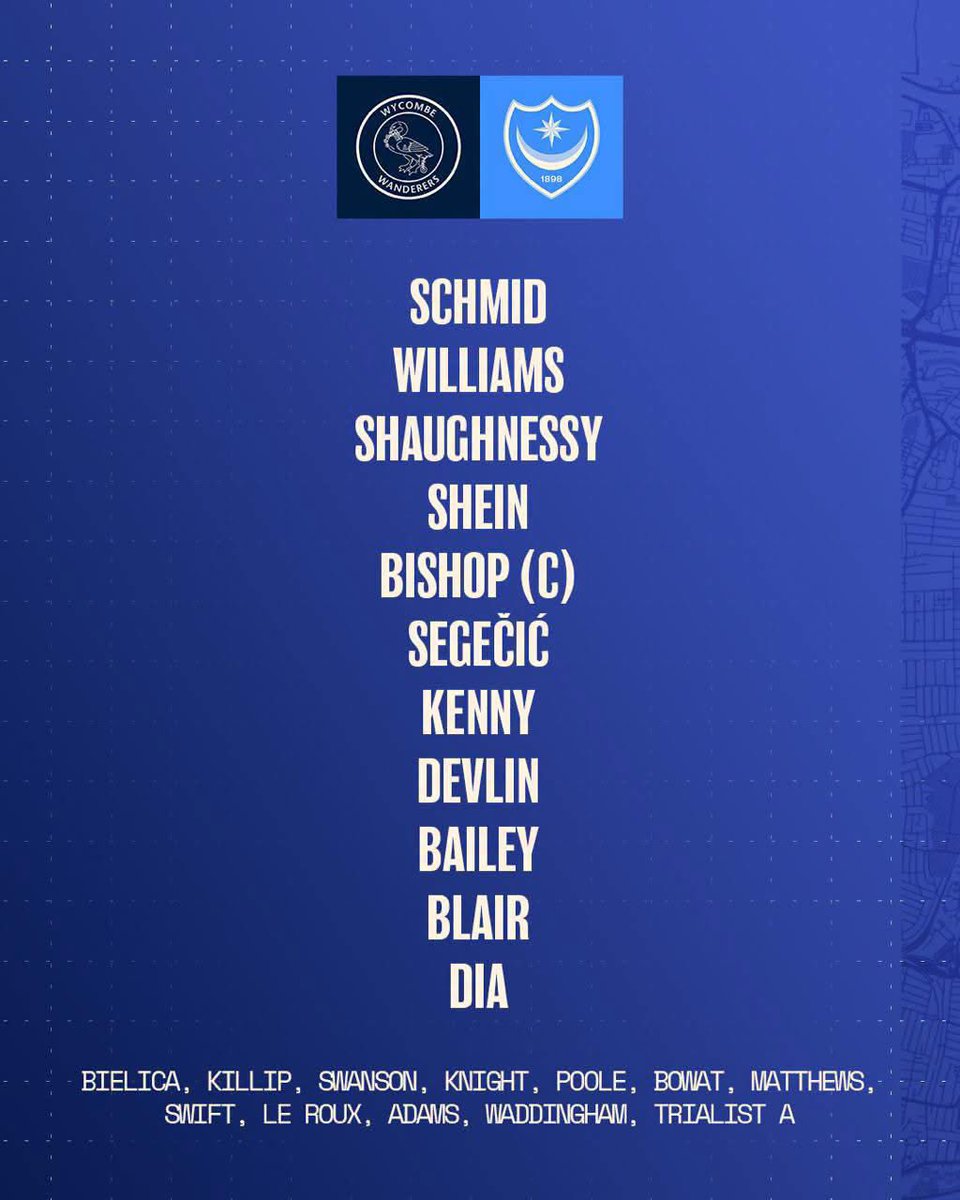 FrattonFaith's tweet photo. 🇪🇪 Rocco starts!

📋 Your #Pompey team to take on Wycombe. https://t.co/UaL9cKVr5D