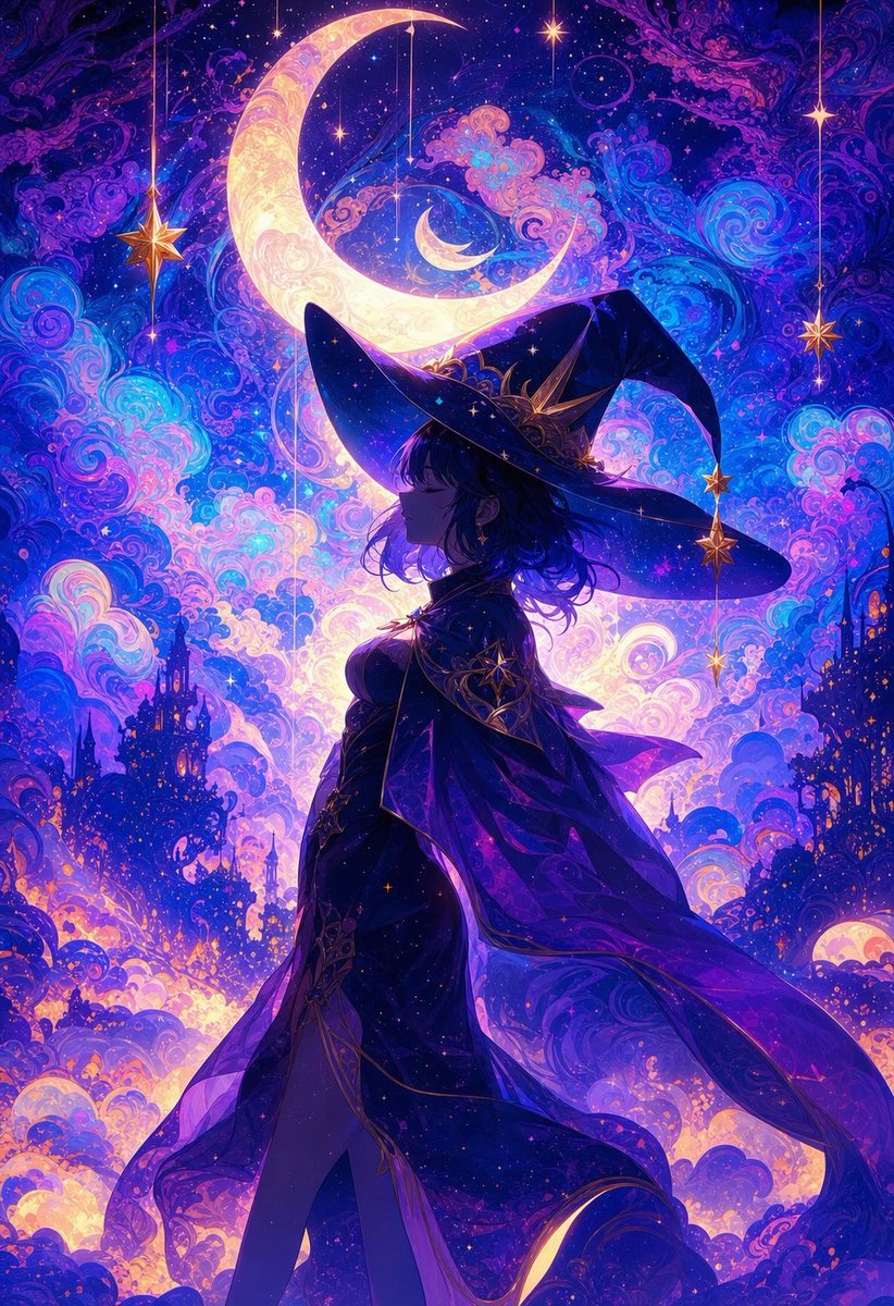 Illust_ai_hm's tweet photo. ゴッホの星月夜のイメージで
#サファイア https://t.co/1JkYfHQdBd
