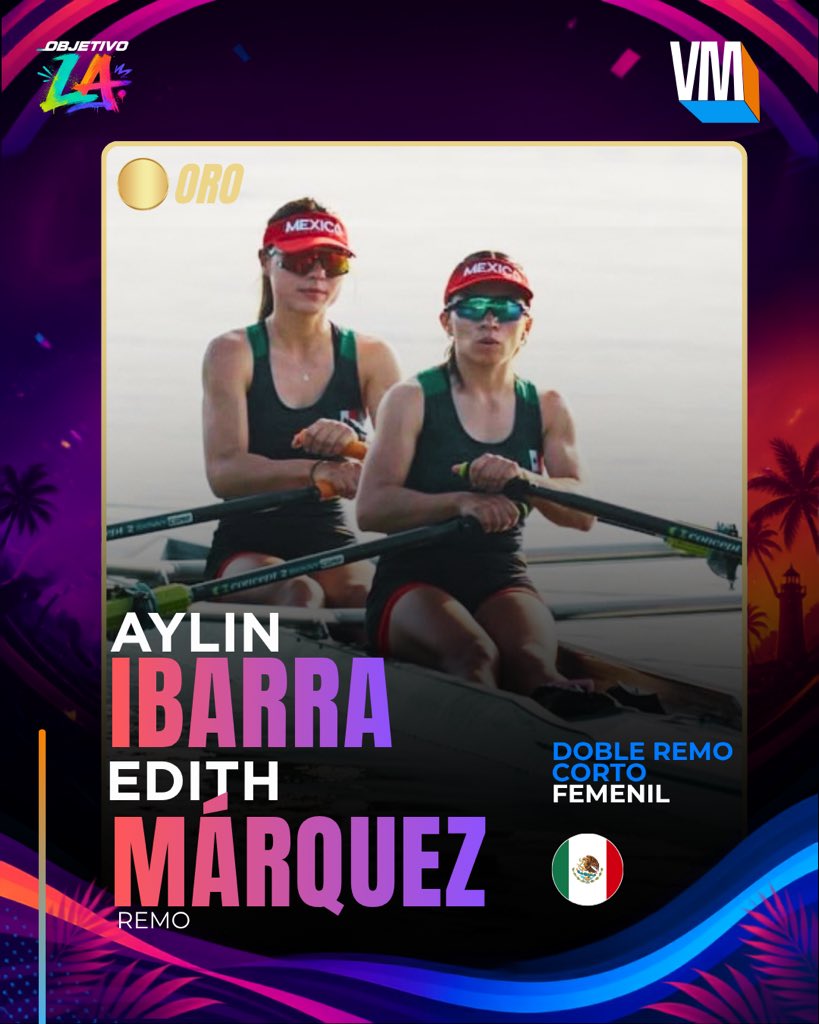 Victorymediamx's tweet photo. 🤩🇲🇽 ¡PRIMERA MEDALLA Y ES DE ORO!

El remo mexicano le da a México su primera presea dorada en los Juegos Centroamericanos y del Caribe @SDQ2026  gracias a Aylin Ibarra y Edith Márquez en la modalidad doble remo corto.

#objetivoLA https://t.co/m7rQslIbkJ