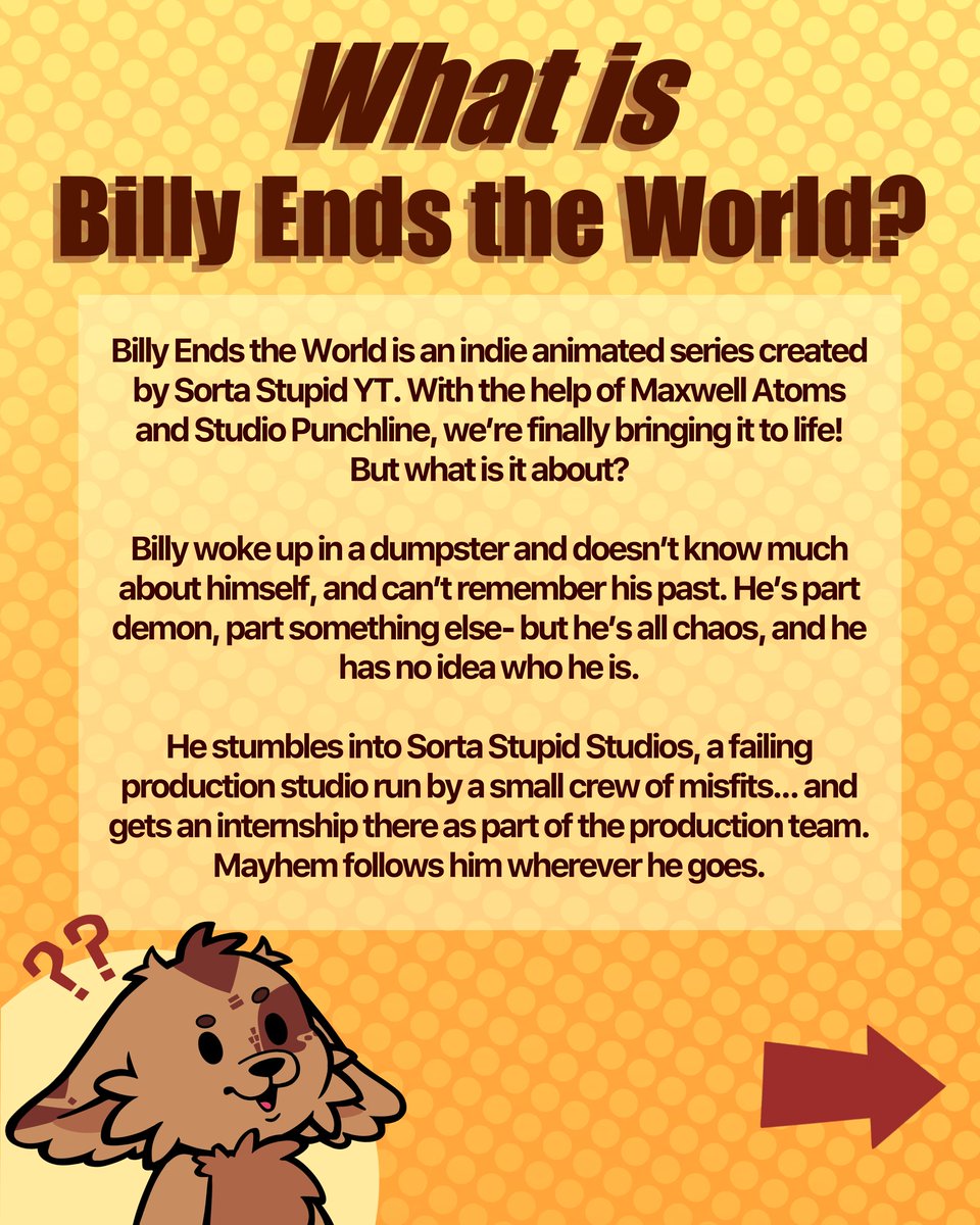 SortaStupidTV's tweet photo. HELLO ALL! 🎉

We are looking for voice actors for our animated series Billy Ends the World that we're working on with Maxwell Atoms and Studio Punchline! You'll find the Google Form in our LinkTree at @sortastupidstudios or in the QR code at the end of the post. *CLOSES AT THE END OF JULY*

#IndieAnimation #Animation #CharacterDesign #AnimatedSeries #OriginalCharacter