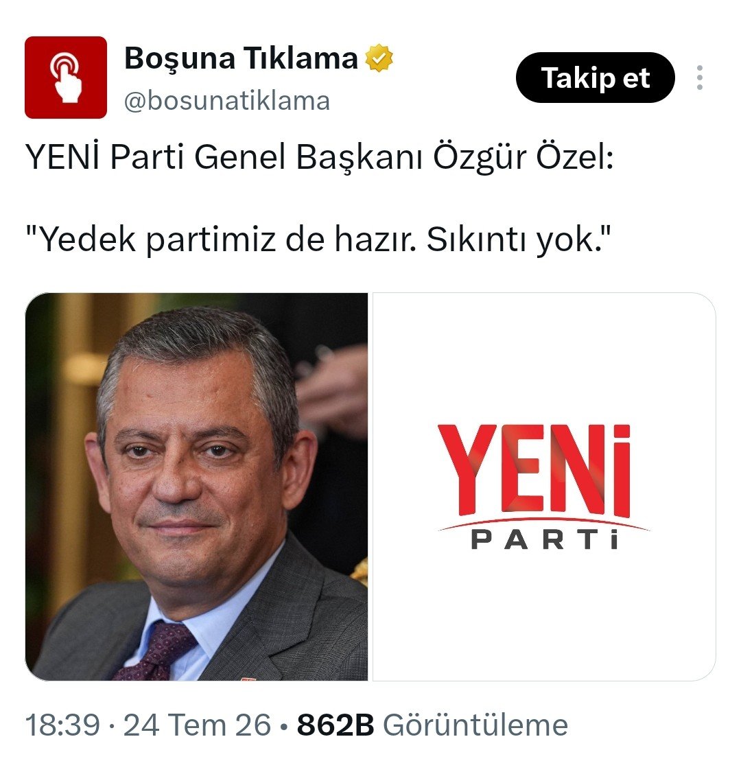 medyamuhtari's tweet photo. Sordum, Yeni Parti'nin yedeğinin adı da, Yedek Partiymiş, iyi mi?🤣 https://t.co/0Bo9AiCvcD