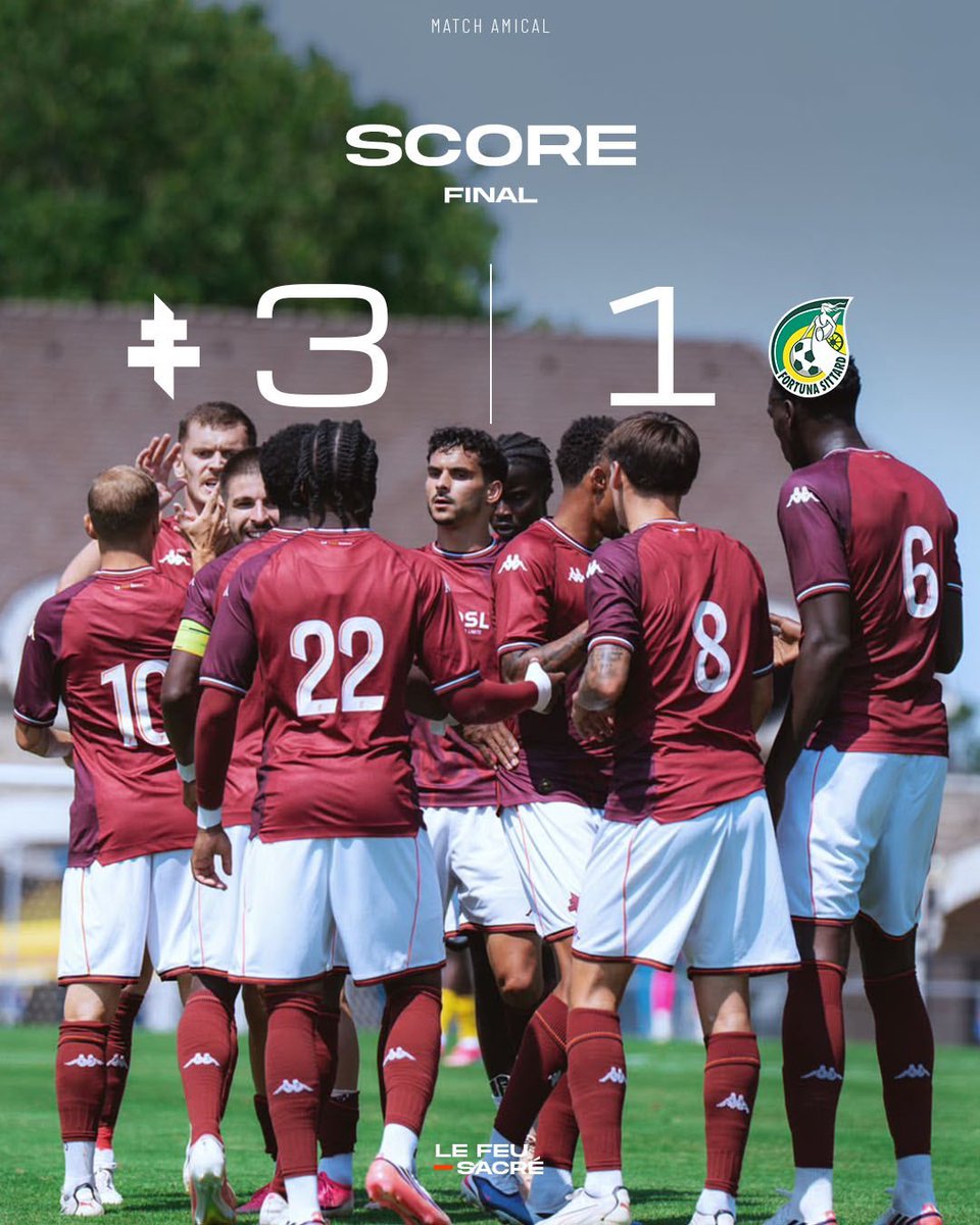 lefeusacremedia's tweet photo. 🛑 𝐋𝐄 𝐅𝐄𝐔 𝐒𝐀𝐂𝐑𝐄́ 𝐌𝐄́𝐃𝐈𝐀 🇱🇻

🚨𝙻𝙴 𝙵𝙲 𝙼𝙴𝚃𝚉 𝚂'𝙸𝙼𝙿𝙾𝚂𝙴 𝙵𝙰𝙲𝙴 𝙰𝚄 𝙵𝙾𝚁𝚃𝚄𝙽𝙰 𝚂𝙸𝚃𝚃𝙰𝚁𝙳 

ℹ️📷 : #FcMetz #LeMedia 

Pour son avant-dernier match de préparation estivale, le FC Metz s'impose avec autorité face au Fortuna Sittard sur le score de 3 buts à 1.

Les Grenats ont pu compter sur un doublé de Gauthier Hein, auteur de deux réalisations à la 8e minute puis sur penalty à la 72e, ainsi qu'un but de Pape Moussa Fall à la 50e minute. Le Fortuna Sittard avait réduit l'écart juste avant la pause, à la 45e minute.

Globalement, les hommes de Luc Holtz ont livré une prestation sérieuse et maîtrisée, confirmant les progrès observés au fil de cette préparation estivale.

#FCMetz #FCM #TeamFCMetz #Grenats #Preparation #MatchAmical #GauthierHein #PapeMoussaFall #LucHoltz #FortunaSittard #LeFeuSacreMedia