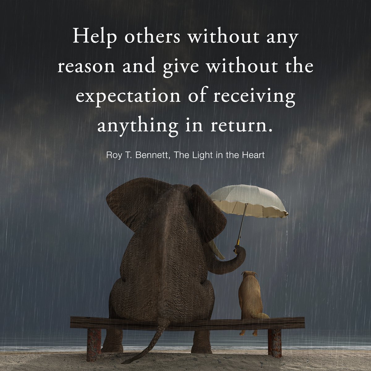 InspiringThinkn's tweet photo. Help People Even When You Know They Cannot Help You Back
Help others without any reason and give without the expectation of receiving anything in return.
Roy T. Bennett, The Light in the Heart https://t.co/ymTlDeEcD1