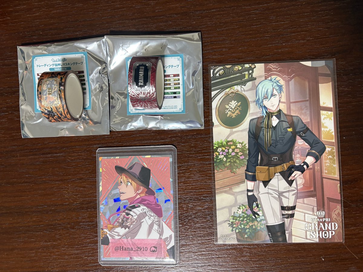 Hana_2910's tweet photo. 【交換】うたプリ グラショ YUKATA-MODE マスキングテープ 購入特典 Mystical Curiosities Ver. SHINING MC

譲：①マステ レン 蘭丸
　　②特典 藍

求：①翔 嶺二
　　②同種 嶺二

・マステは同グループ同士の交換希望
・8/8(土)池袋手渡し、郵送

検索からでもお気軽にお声掛けくださいませ。 https://t.co/0cMd336hNi
