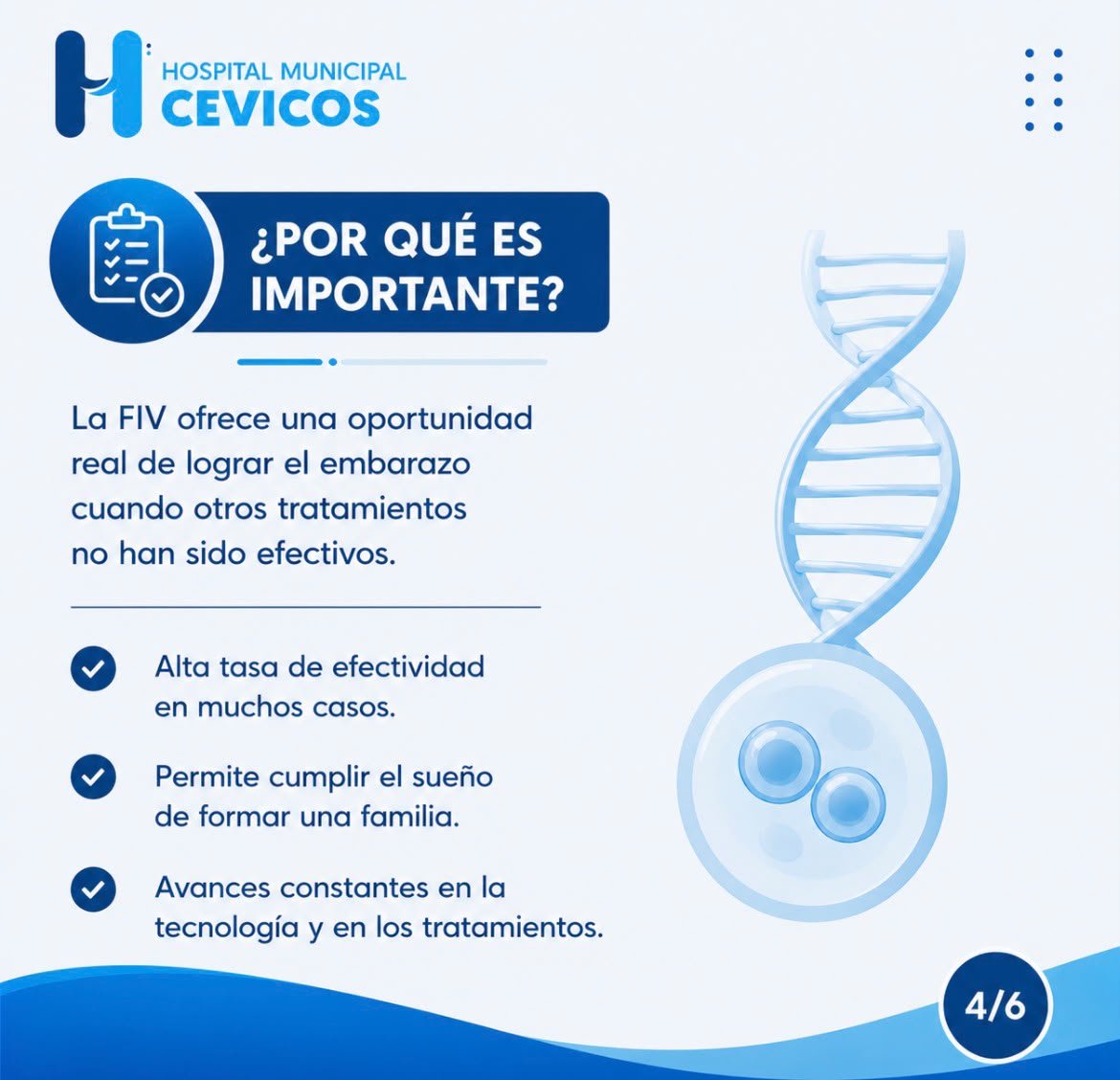 HCevicos's tweet photo. La fecundación in vitro (FIV) ha brindado una nueva oportunidad a miles de personas y familias que desean cumplir el sueño de tener un hijo. 

#DíaMundialDeLaFIV #SaludReproductiva #FecundaciónInVitro #Infertilidad #EducaciónEnSalud #HospitalMunicipalCevicos #SaludParaTodos https://t.co/HCdELQpokn