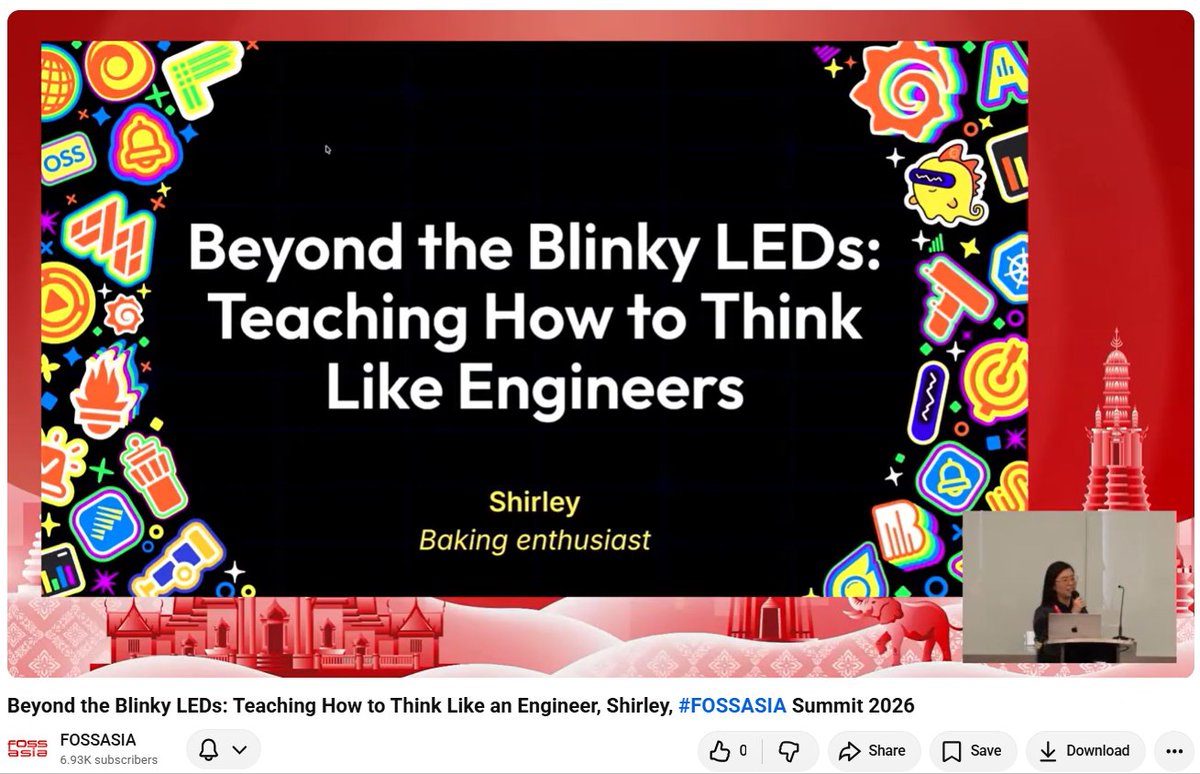 fossasia's tweet photo. Go beyond blinking LEDs at #FOSSASIA Summit 2026, as Shirley shares why real engineering is about solving problems, not just following tutorials, and how better documentation, realistic expectations, and an engineering mindset can help newcomers thrive in DIY electronics and IoT.
Click here: https://t.co/k1jpwmnZR7
