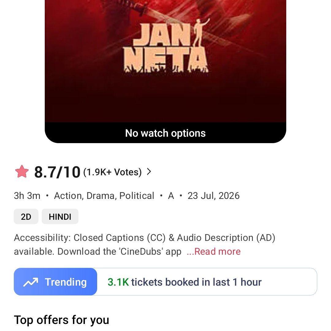 itis_vishwa's tweet photo. #JanNeta constantly trending at 3k+ per hour today...

This shows Film worked well for North Audience and will go for a long run 👏🔥

#Jananayagan https://t.co/GFjbMIlKSt