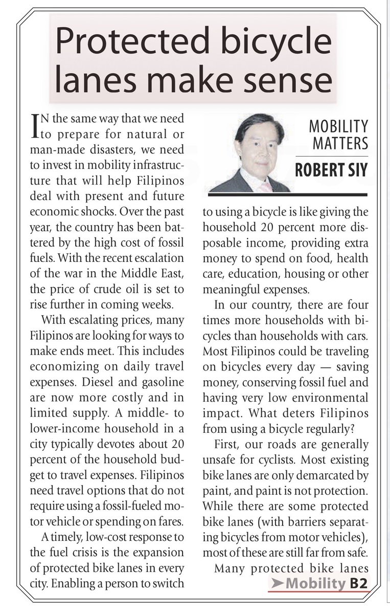 RobertRsiy's tweet photo. More Filipinos could be traveling on bicycles every day — saving money, conserving fossil fuel and having very low environmental impact. https://t.co/crEQFR7g13 https://t.co/DmUkDE5Oeb