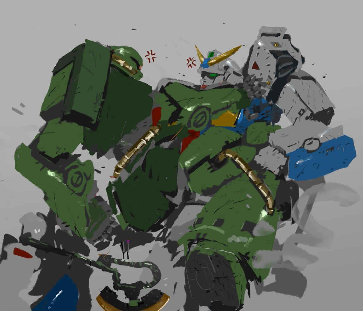 Yendrr_fen's tweet photo. "Aren't you going to follow me?" "That's a good boy." (Just thought it was a funny line, not really relevant to the art) #gundam0080 #mecha #maccadams https://t.co/WJy8SFcnWN