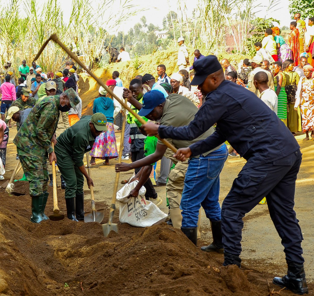 RubavuDistrict's tweet photo. Kuri uyu wa Gatandatu, Guverineri w’Intara y’Iburengerazuba Ntibitura Jean Bosco [@JohnBo_N] yifatanyije n'abaturage b'Umurenge wa Nyakiliba mu muganda rusange w'ukwezi kwa Nyakanga 2026 hatunganywa umuhanda wa Nyabibuye. Umuganda wabaye hirya no hino mu Mirenge igize Akarere. https://t.co/7fA8iZaapP