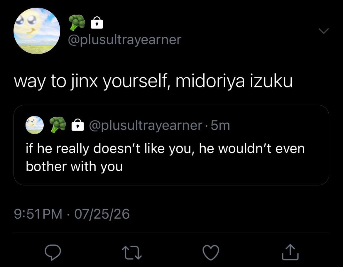 dynaimght's tweet photo. a third-year #bkdk socmed au

wherein katsuki’s love language is overt favoritism, and izuku is not made aware of this https://t.co/xTaboduxAA