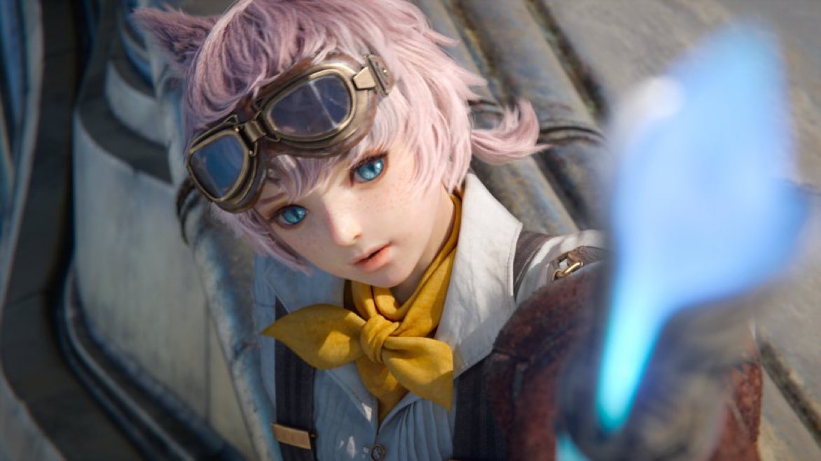 tenchan_dq's tweet photo. 新ジョブの武器って、この子が持ってる棒状の何か？
→笛？
→新ジョブは鷹匠　(Q.E.D.)

#FF14 https://t.co/y3QlhG72EP