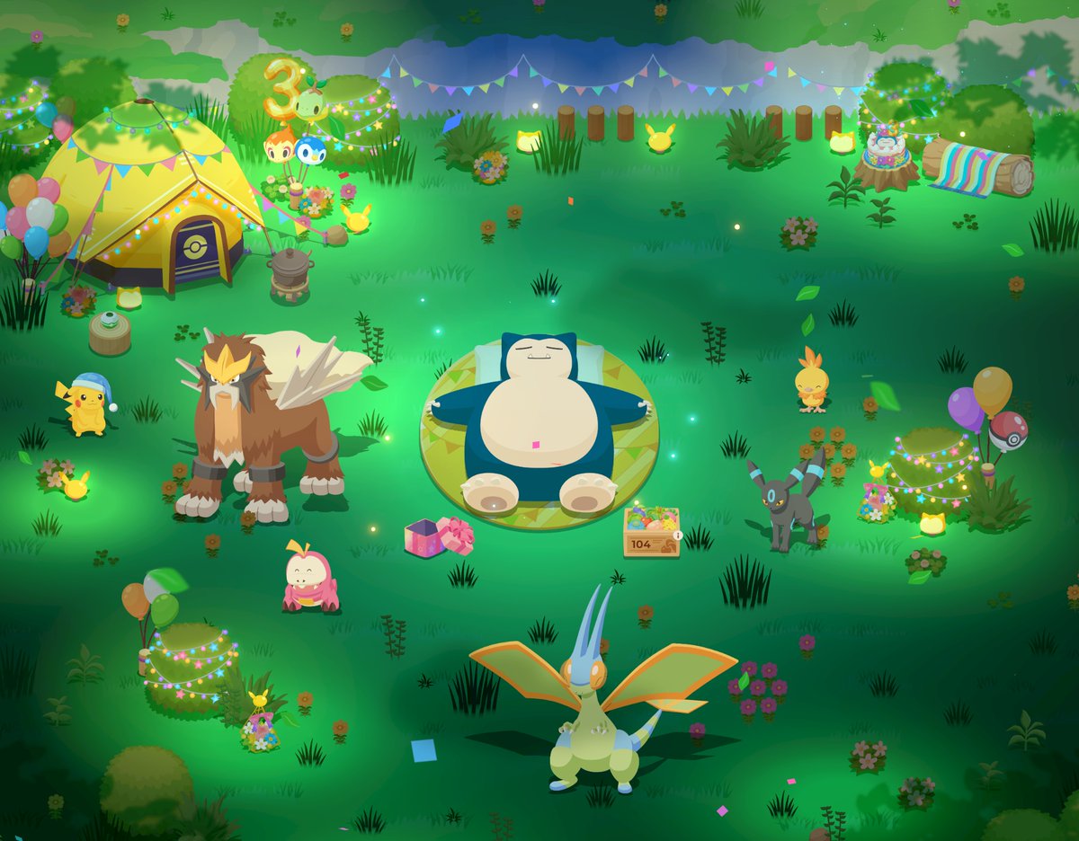 walo_pksl's tweet photo. お気に入りの色違いの子達と
#ポケスリ3周年をみんなで
#ポケモンスリープ https://t.co/eJVlVgPwKC