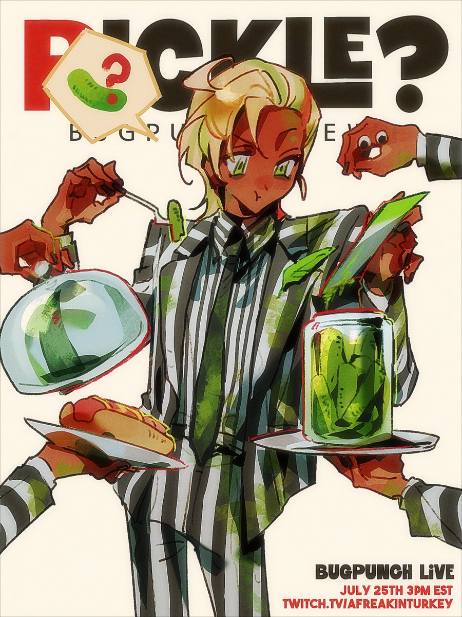 BugPunchMusical's tweet photo. Every musical gets a Playb- Wait... Pickle? 🥒

The official #BugPunch Pickle (Playbill) is out now! Feel free to took a look yourself (or print it out!) before showtime! 🪲👊

More info in the thread below! 🧵

Art by: @whimsysoup https://t.co/xLynxsmO94