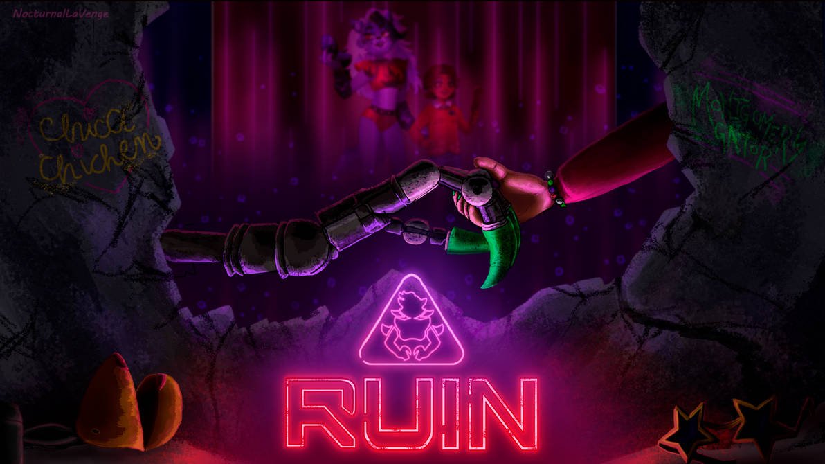 VengeNocturnal's tweet photo. Happy Security Breach: RUIN anniversary! We are hanging on a cliffhanger for 3 years now. No new art from me, so I'm just scrolling through my RUIN library.
#FNAF https://t.co/NGqagggxa6