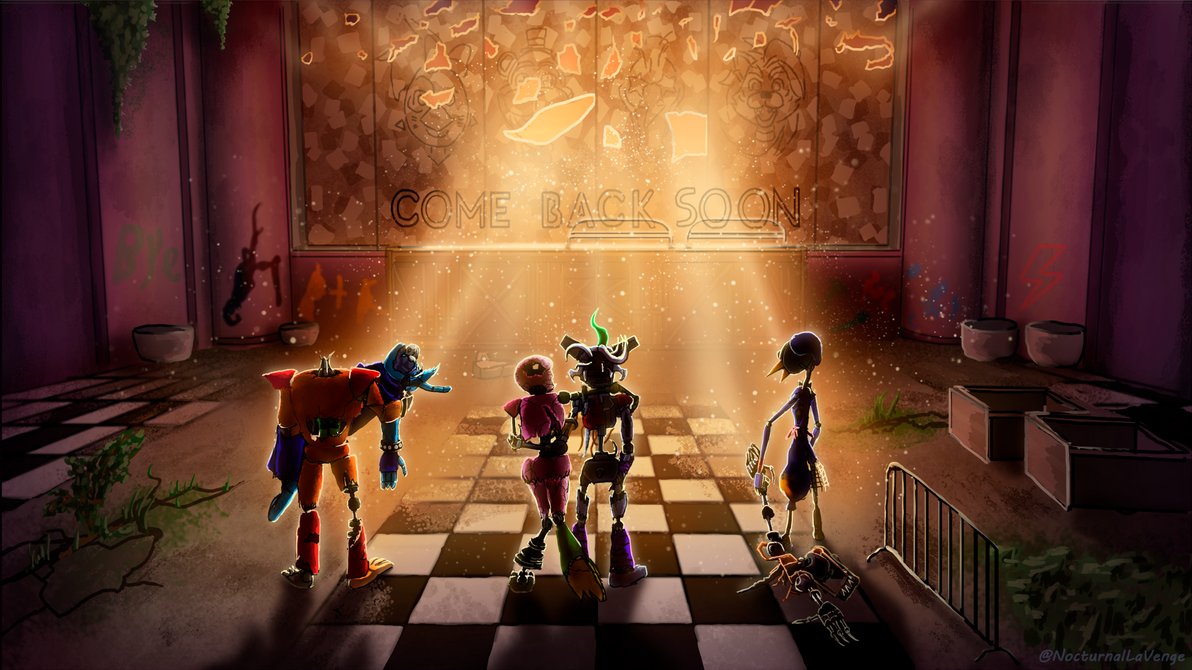 VengeNocturnal's tweet photo. Happy Security Breach: RUIN anniversary! We are hanging on a cliffhanger for 3 years now. No new art from me, so I'm just scrolling through my RUIN library.
#FNAF https://t.co/NGqagggxa6