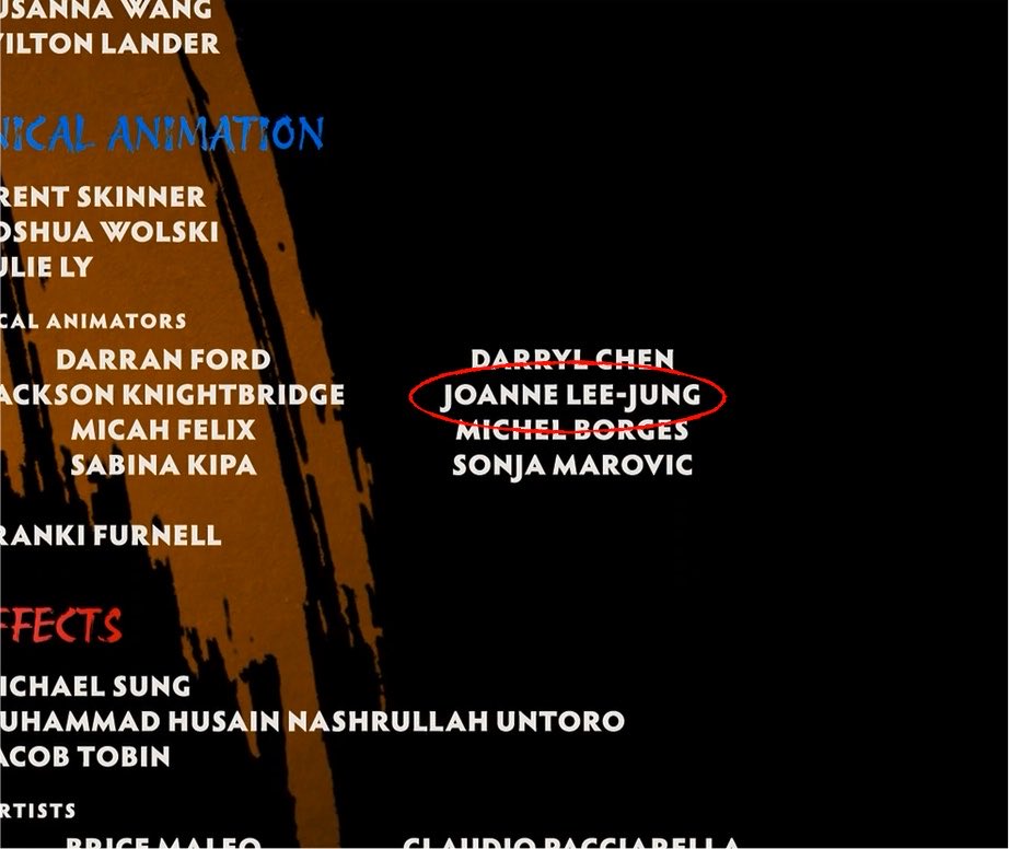 joanneleejung's tweet photo. My Korra fanart I drew as a teen vs my name in the credits in the new Aang movie https://t.co/yOK3rIXqyQ