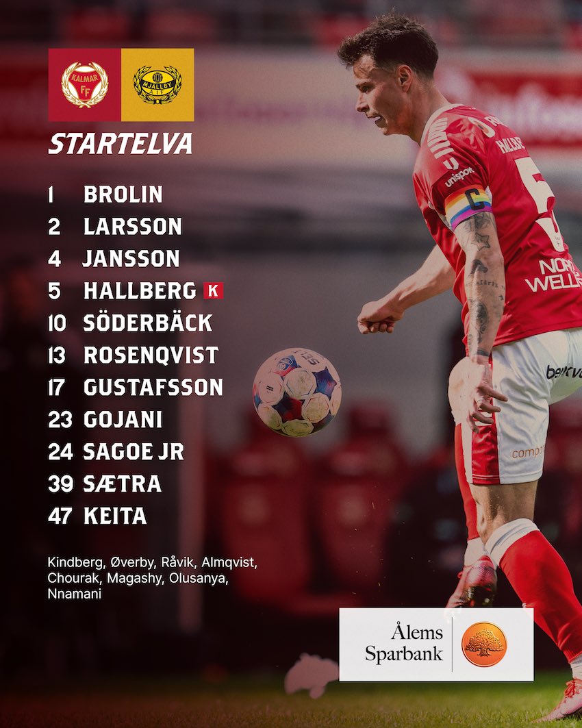 KalmarFF's tweet photo. Startelvan mot Mjällby AIF. https://t.co/nf6kFEDyYz