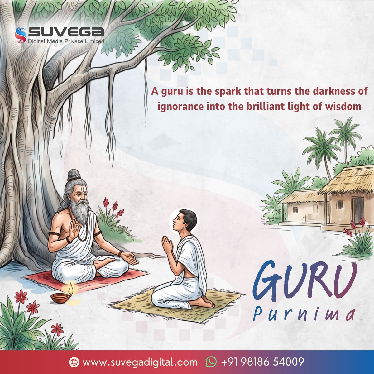 DigitalSuvega's tweet photo. A guru is the spark that turns the darkness of ignorance into the brilliant light of wisdom.
This #GuruPurnima, Suvega Digital Media Pvt Ltd bows to every teacher and mentor who guides us from doubt to clarity
Thank u for lighting ur path.
Happy Guru Purnima
#GuruPurnima https://t.co/pa35Su5IFL