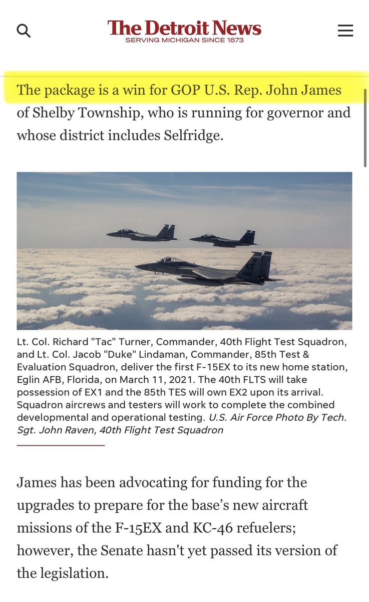 Rep. John James tweet media