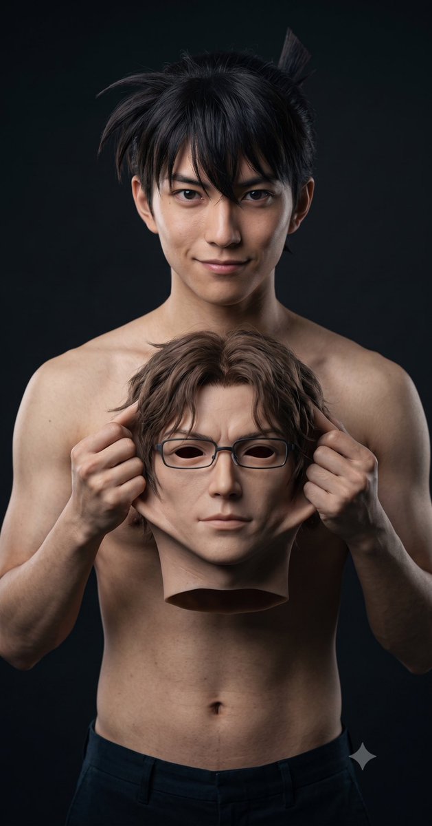 HuisTha's tweet photo. Will this be an interesting scenario? Was it really Shinichi using Yukiko’s disguise mask to become Subaru? Or was it Kaitou Kid disguised as Shinichi and then preparing another disguise over? 
🤔🤔

#detectiveconan #maledisguise #siliconemask #maskdisguise #shinichi #subaru https://t.co/0pqeeEHJYy